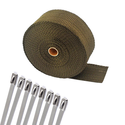 Titanium exhaust wrap 2in x 33ft  + 8 Stainless steel zip ties