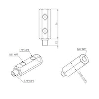 Double 1/8" NPT oil sensor feed adapter VW engines