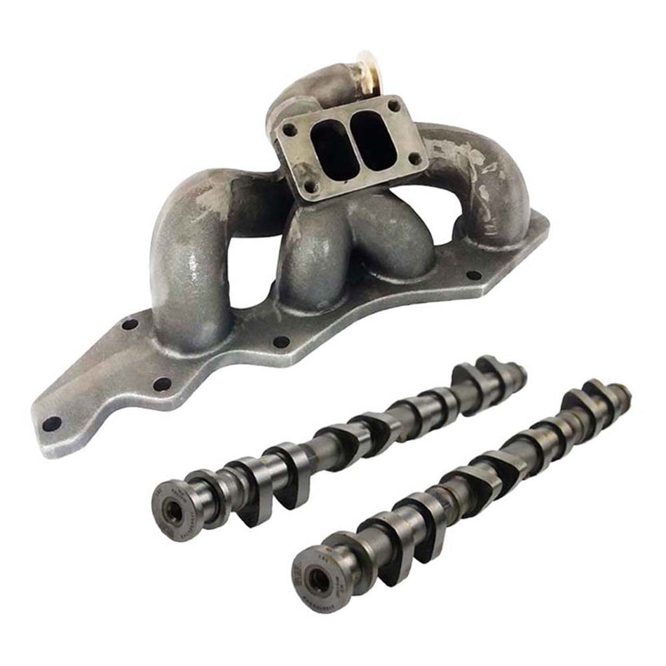 Ford Focus SE Duratec Twin scroll T3 turbo manifold 90 degree wastegate + 282Â°/ 262Â° Camshaft For Ford Duratec