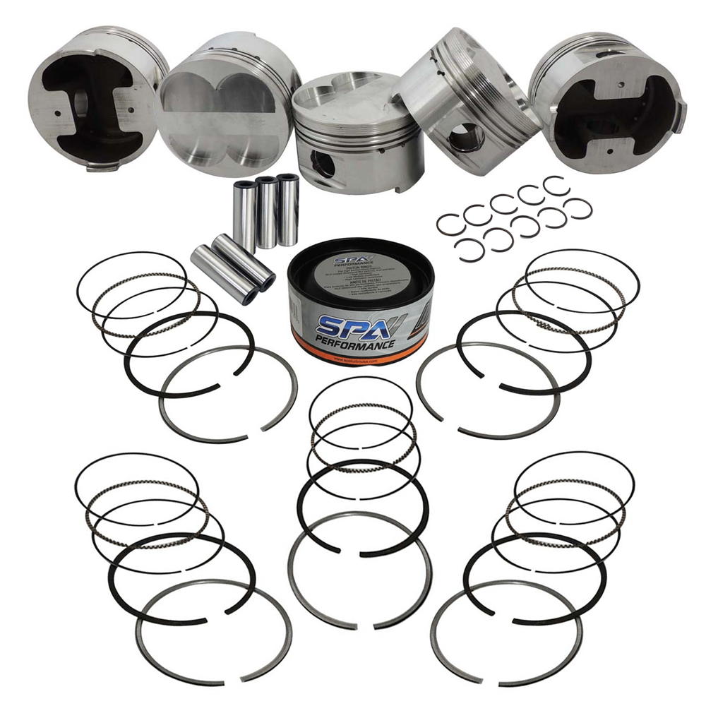Forged flat top piston and rings set 83.5mm Fiat/Lancia inline 5cyl 20V