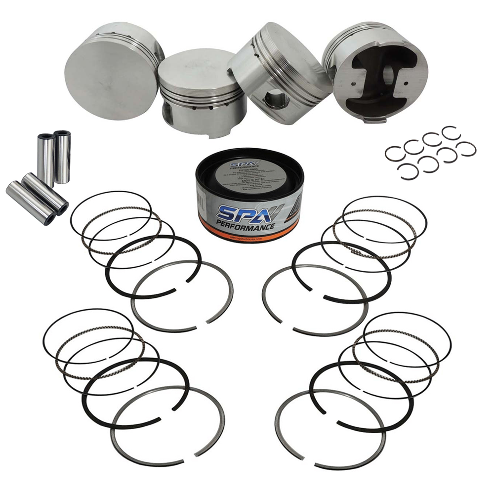 Forged flat top piston and rings set 83.5mm VW ABA 2.0L 8V