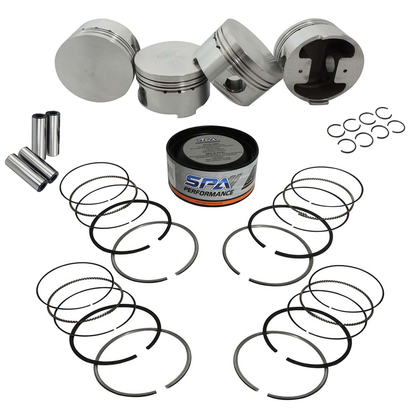 Forged flat top piston and rings set 83mm VW ABA 2.0L 8V + VW 159mm x 20mm Super A connecting rod set 3/8