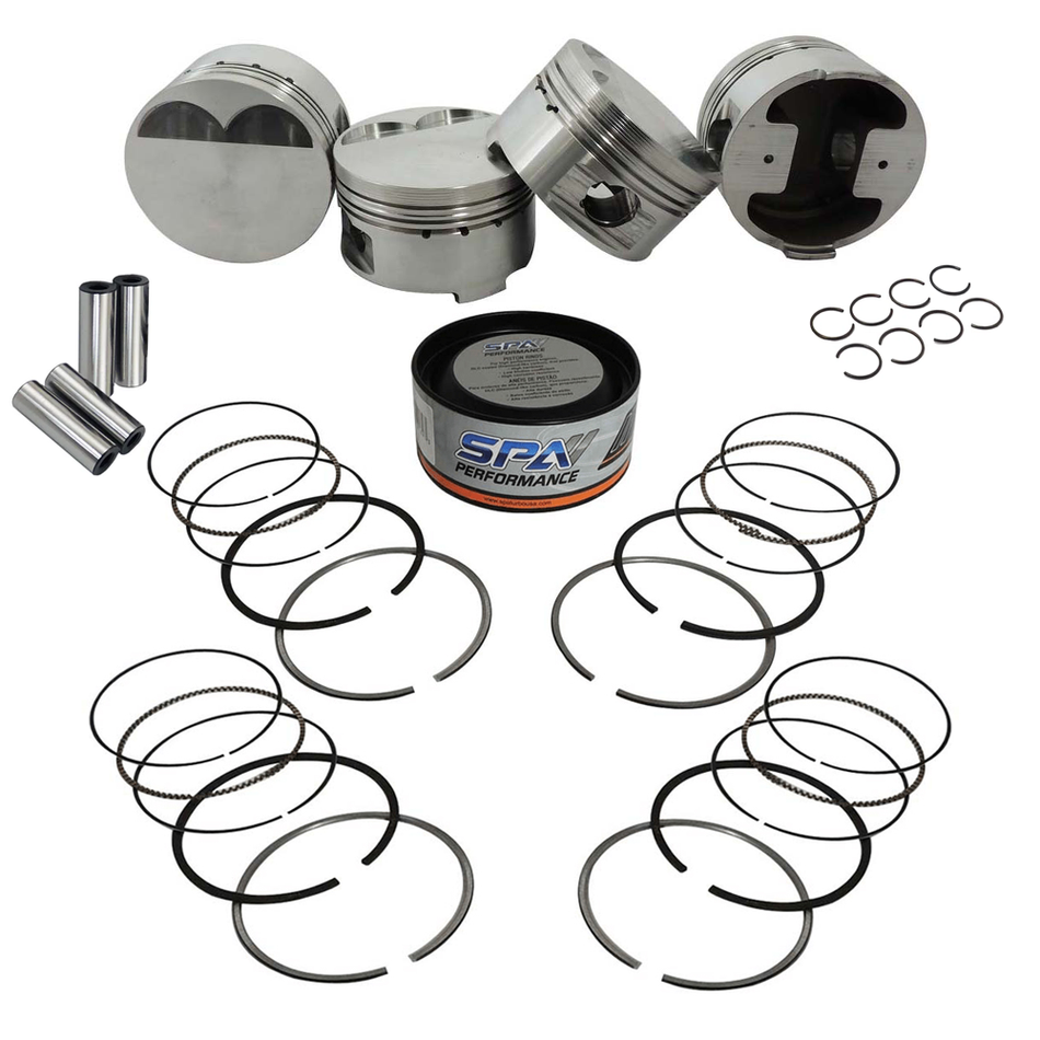 Forged piston and rings set 83.5mm VW 9A 2.0L 16V + VW 144mm x 20mm High Performance Connecting Rod Set 7/16" bolt (1100hp) + Decompression Head Gasket Spacer - 1.5mm