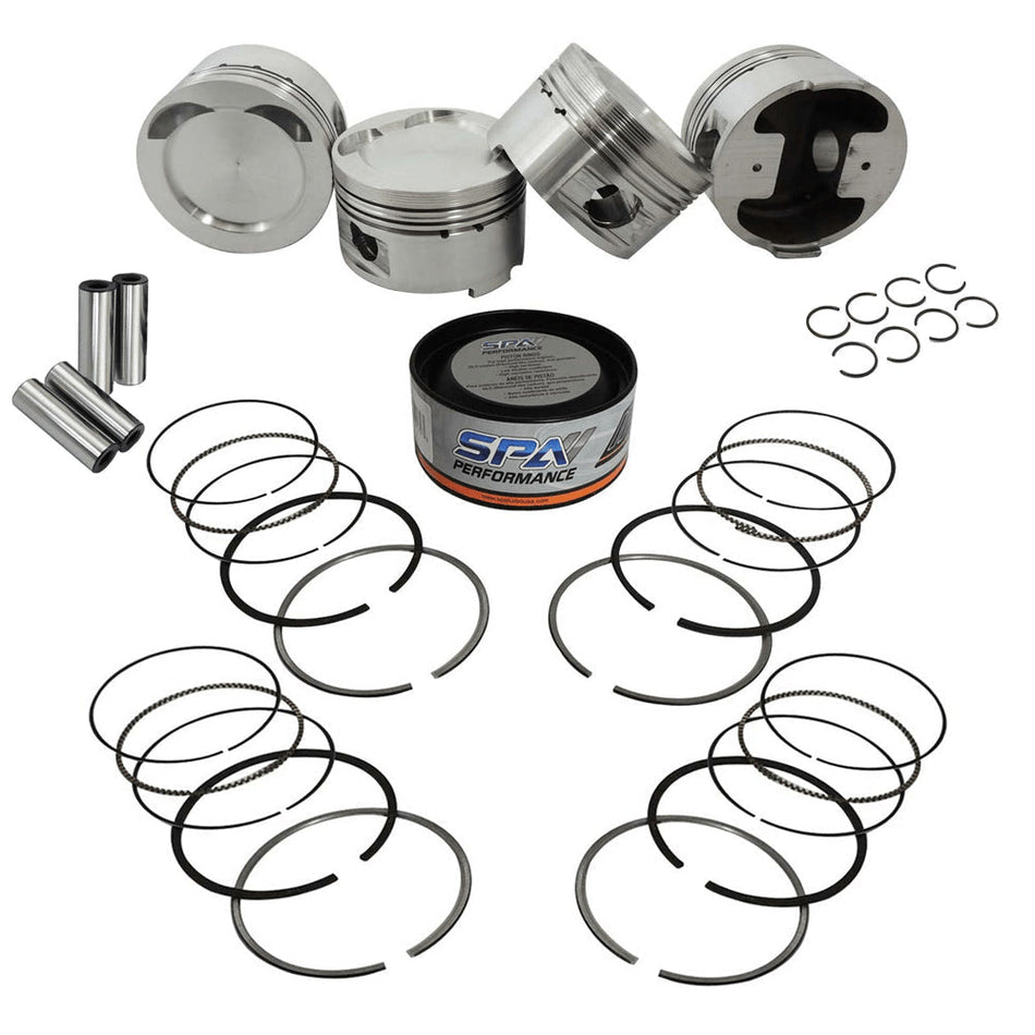Forged piston and rings set 83mm VW 2.0L 16V ABF + Decompression Head Gasket Spacer - 1.5mm + 136mm head stud set