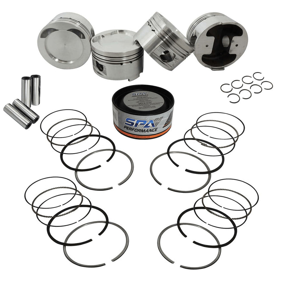 Forged piston and rings set 83.5mm VW 2.0L 16V ABF + Decompression Head Gasket Spacer - 1.5mm + Head stud set