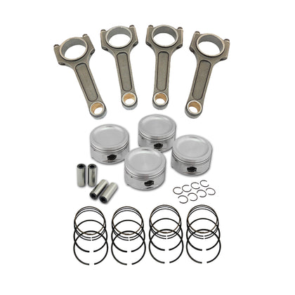 Forged piston and rings set 82.5mm VW ABA 2.0L 8V + VW 144mm x 20mm High Performance Basic Connecting Rod Set 7/16