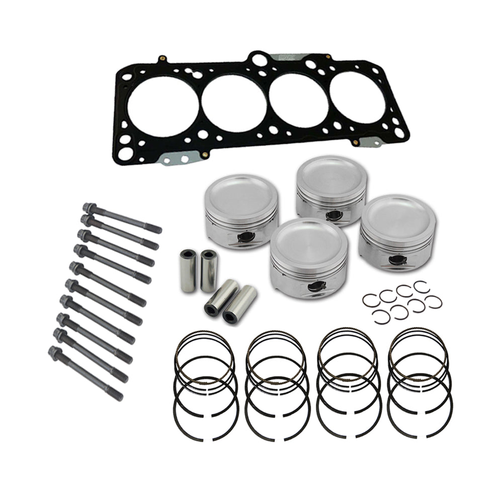 Forged piston and rings set 82.5mm VW ABA 2.0L 8V + Decompression Head Gasket Spacer - 1.5mm + 136mm head stud set