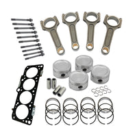 Forged piston and rings set 82.5mm VW ABA 2.0L 8V + VW 144mm x 20mm High Performance Basic Connecting Rod Set 7/16" bolt (1100hp) +Decompression Head Gasket Spacer - 1.5mm + 136mm head stud set
