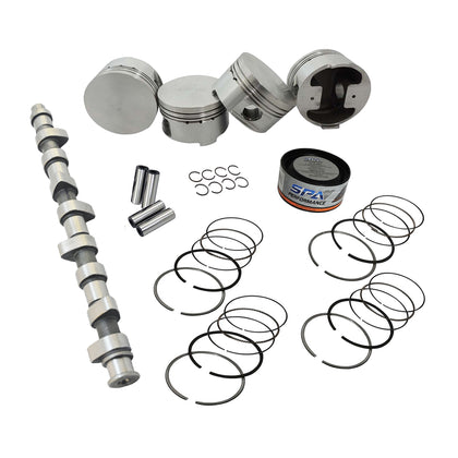 Forged flat top piston and rings set 83mm VW ABA 2.0L 8V + 288 N/A application solid tappets performance camshaft