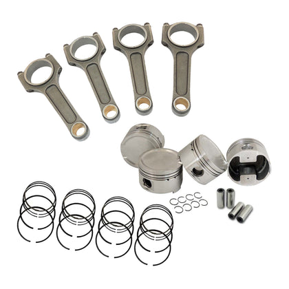 Forged pistons and rings set 83.5mm 2.0L 20V VW/AUDI + VW 144mm x 20mm High Performance Basic Connecting Rod Set 7/16