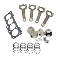 Forged pistons and rings set 83.5mm 2.0L 20V VW/AUDI + VW 144mm x 20mm High Performance Basic Connecting Rod Set 7/16" bolt (1100hp) + Decompression Head Gasket Spacer - 1.5mm