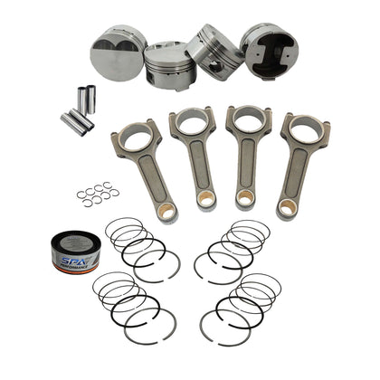 Forged piston and rings set 82.5mm VW  9A 2.0L 16V + VW 144mm x 20mm High Performance Basic Connecting Rod Set 7/16