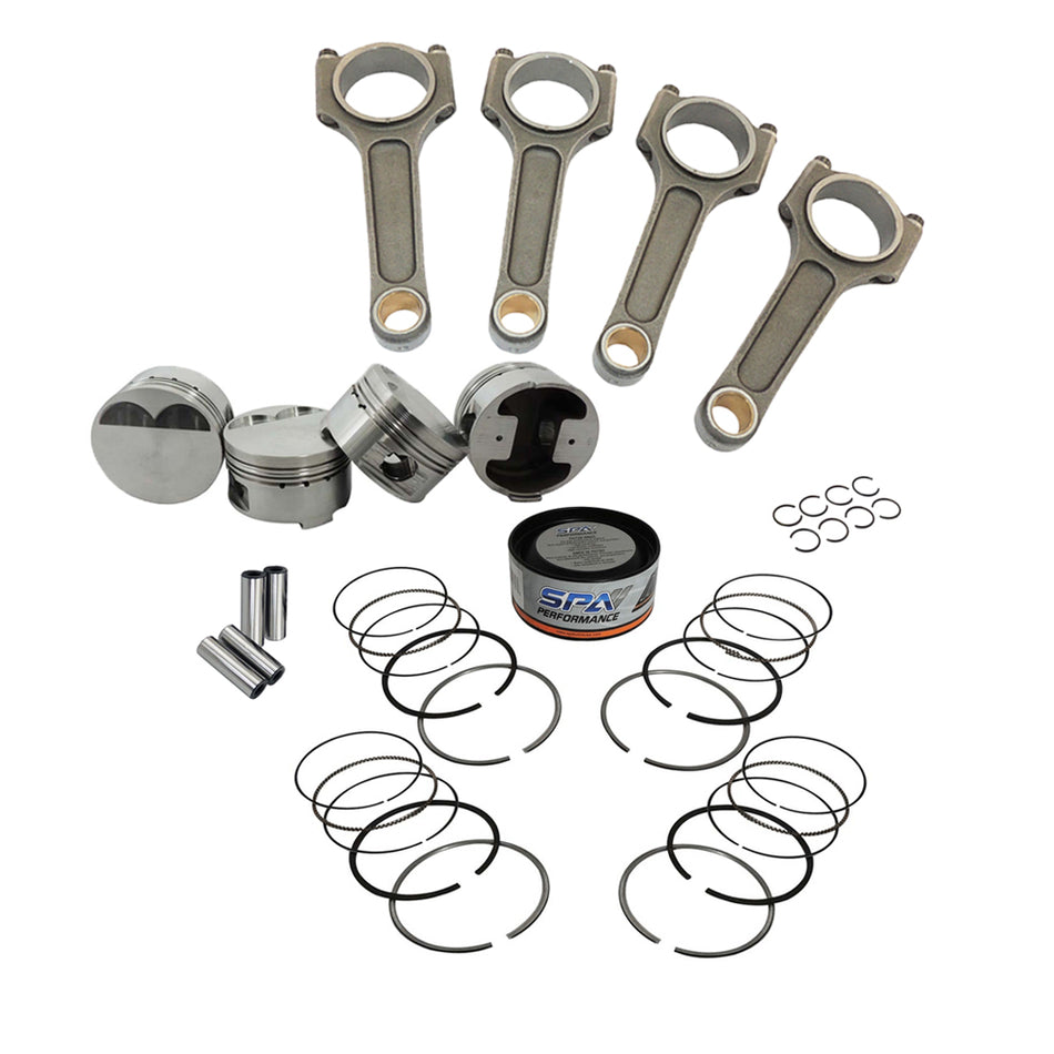 Forged piston and rings set 83mm VW 9A 2.0L 16V + VW 144mm x 20mm High Performance Connecting Rod Set 7/16" bolt (1100hp)