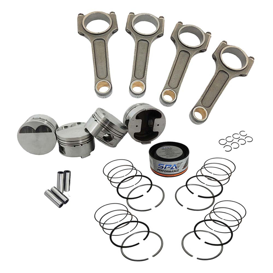 Forged piston and rings set 83.5mm VW 9A 2.0L 16V + VW 144mm x 20mm High Performance Connecting Rod Set 7/16" bolt (1100hp)