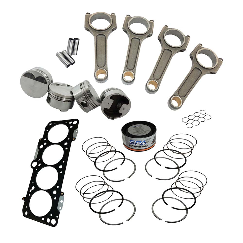 Forged piston and rings set 83.5mm VW  9A 2.0L 16V + VW 144mm x 20mm High Performance Basic Connecting Rod Set 7/16" bolt (1100hp) + Decompression Head Gasket Spacer - 1.5mm