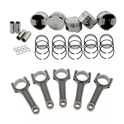 Forged piston and rings set 83.5mm VW 2.5L Jetta MK5 + VW 144mm x 20mm Super A connecting rod set 3/8