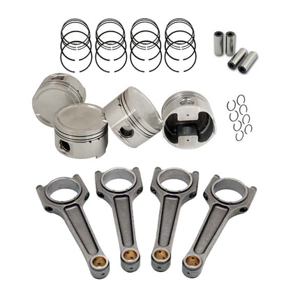 Forged piston and rings set 82,5mm VW 2.0L 16V ABF + VW 159mm x 20mm High Performance Steel Basic Connecting Rod set 3/8