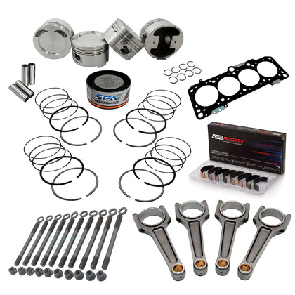Forged piston and rings set 83.5mm VW 2.0L 16V ABF + VW 159mm x 20mm High Performance Steel Basic Connecting Rod set 3/8
