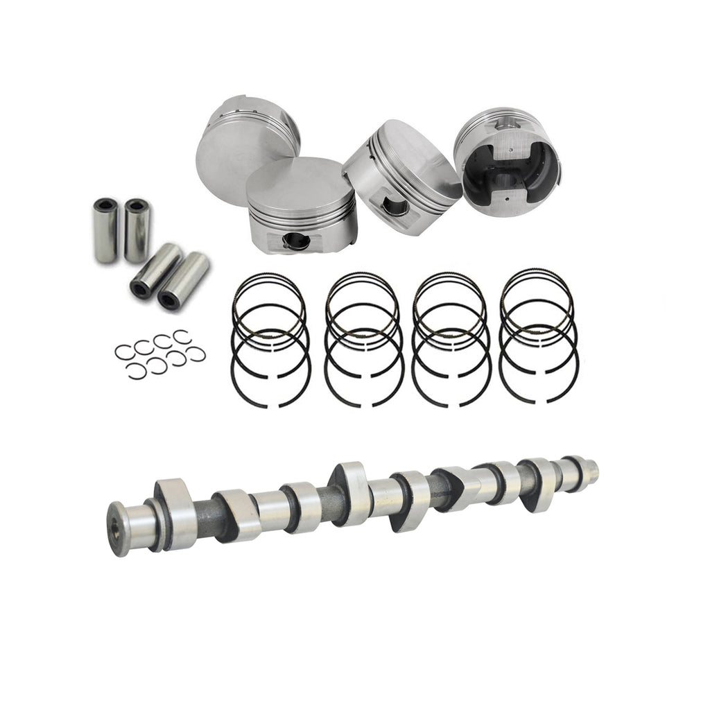 Forged flat top piston and rings set 83.5mm VW 2.0L 8V + Application solid tappets performance camshaft