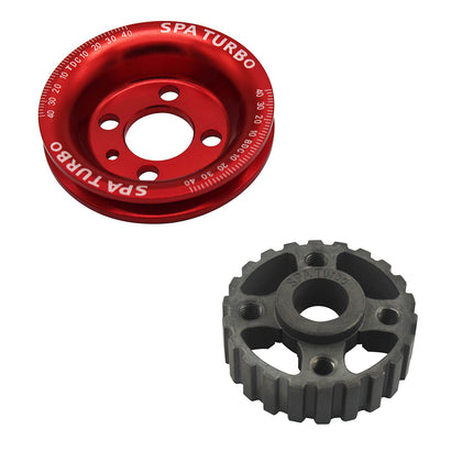 VW syncro Audi 80 90 100 4000 rabbit 1.8 8v underdrive Pulley - RED + VW 8V super light crank timing gear