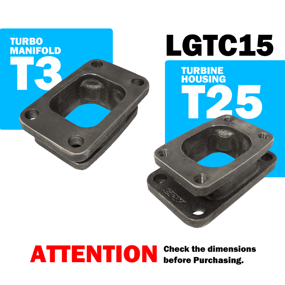 T3 for T25/T28 cast iron flange turbocharger/turbo manifold adapter/conversion -  PRE SALE