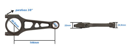 VW 144mm x 20mm Super Light connecting rod set 3/8