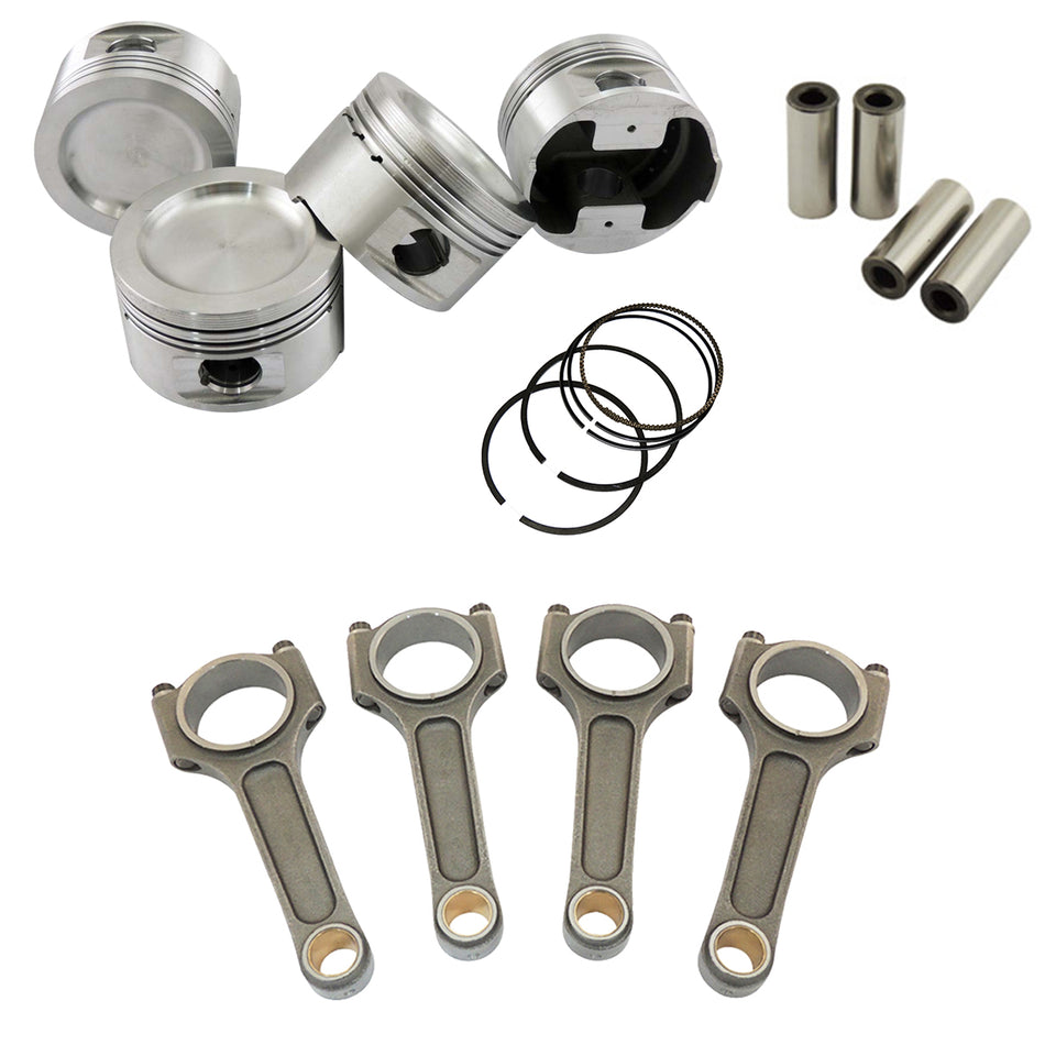 FORGED PISTON SET 83.75MM 1.8L 8V VW 1.8 8V + VW 144MM X 20MM HIGH PERFORMANCE CONNECTING ROD SET 7/16" BOLT (1100HP)
