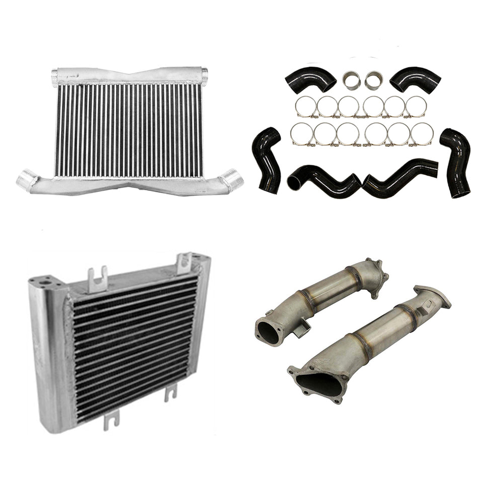Intercooler upgrade kit for R35 GT-R + Downpipe set + Billet Aluminum Oil Cooler