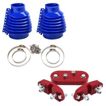 Rear Swing Axle Boots Pair - Blue + Urethane Transmission Mount Kit for VW BUG/Beetle/Buggy/Baja