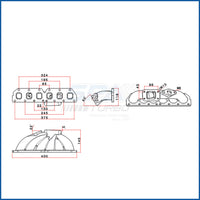 VW Golf R32 / VR6 24V T3 turbo manifold