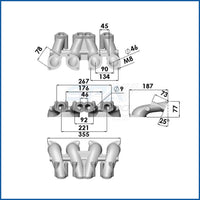 VW MKI MKII GTI 1.8L 2.0L 8v SOHC dual downdraft intake manifold - Black + 2x 40mm IDF super bowl downdraft Carburetor