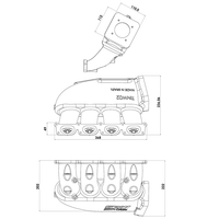 Cast Aluminum Intake Manifold for tranverse VW/AUDI 1.8T with 8 injectors Fuel Rail Kit (left side OEM throttle) -  Black