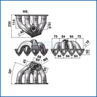 Honda B-series T3 top mount turbo manifold