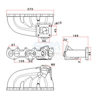 VW VR6 12v Turbo manifold - T3/T4 + OBDI Short Runner Induction Intake Manifold + SPA 700 Turbocharger - A/R .68 T4