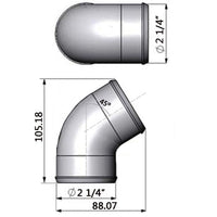 2.25” tight radius 45° elbow intake pipe
